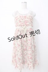 axes femme NOSTALGIE / フラワーシフォンワンピース  生成り Y-25-07-21-090-AX-OP-SZ-ZI