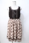 axes femme / 切替ワンピース  ブラウン Y-25-07-21-092-AX-OP-SZ-ZY