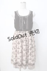 axes femme / 切替ワンピース  ブラウン Y-25-07-21-092-AX-OP-SZ-ZY
