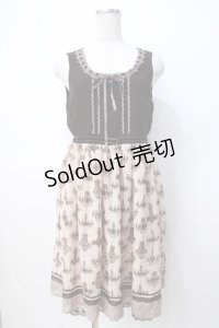 axes femme / 切替ワンピース  ブラウン Y-25-07-21-092-AX-OP-SZ-ZY