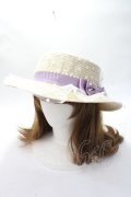axes femme / ドットチュールカンカン帽  ベージュ Y-25-07-21-014-AX-AC-AS-ZY