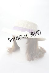 axes femme / ドットチュールカンカン帽  ベージュ Y-25-07-21-014-AX-AC-AS-ZY