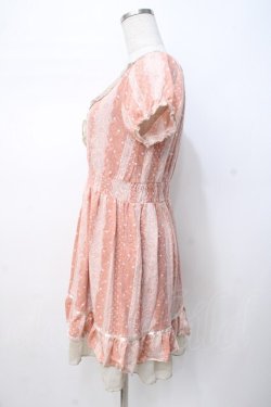 画像2: axes femme / レースストライプワンピース M 淡ピンク Y-25-07-21-094-AX-OP-SZ-ZY