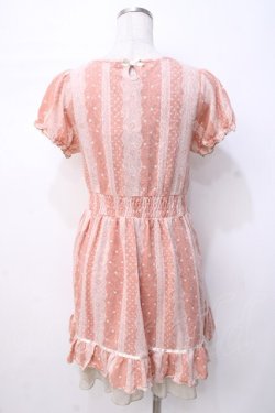 画像3: axes femme / レースストライプワンピース M 淡ピンク Y-25-07-21-094-AX-OP-SZ-ZY