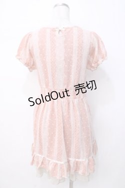 画像3: axes femme / レースストライプワンピース M 淡ピンク Y-25-07-21-094-AX-OP-SZ-ZI