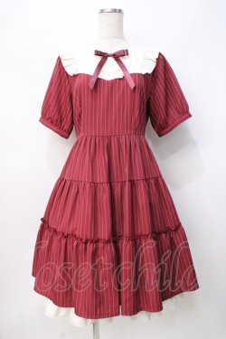 画像1: axes femme / リボンブローチティアードワンピース F ワイン Y-25-07-21-097-AX-OP-SZ-ZY