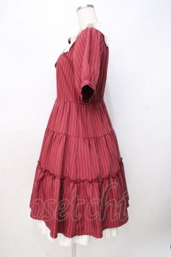 画像2: axes femme / リボンブローチティアードワンピース F ワイン Y-25-07-21-097-AX-OP-SZ-ZY