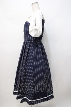 画像3: axes femme POETIQUE / ストライプドッキングワンピース M 紺 Y-25-07-21-098-AX-OP-SZ-ZY