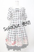 axes femme kawaii / ベリーズピクニックワンピース  黒 Y-25-07-21-099-AX-OP-AS-ZY