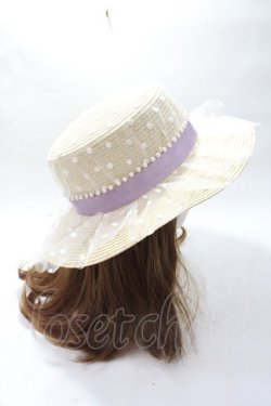 画像4: axes femme / ドットチュールカンカン帽  ベージュ Y-25-07-21-014-AX-AC-AS-ZY