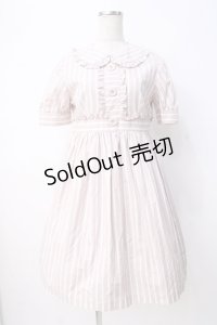 MILK / ストライプ半袖ワンピース  ピンク Y-25-07-21-107-ML-OP-SZ-ZY
