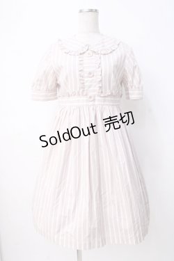 画像1: MILK / ストライプ半袖ワンピース  ピンク Y-25-07-21-107-ML-OP-SZ-ZY