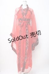 NUDE N' RUDE / ジャガード切替キャミワンピース×着物カーデ  赤 Y-25-07-21-109-GO-OP-SZ-ZY