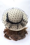 画像3: axes femme / ドットチュールカンカン帽  ベージュ Y-25-07-21-015-AX-AC-AS-ZT500 (3)