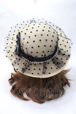 画像3: axes femme / ドットチュールカンカン帽  ベージュ Y-25-07-21-015-AX-AC-AS-ZT500 (3)