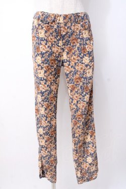 画像1: axes femme / 花柄レギンス  紺 Y-25-07-21-115-AX-PA-SZ-ZY