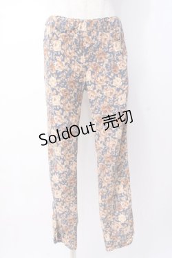 画像1: axes femme / 花柄レギンス  紺 Y-25-07-21-115-AX-PA-SZ-ZI
