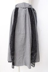 axes femme / レース切替スカート  黒 Y-25-07-21-117-AX-SK-SZ-ZI