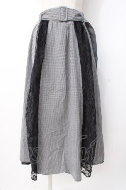 画像1: axes femme / レース切替スカート  黒 Y-25-07-21-117-AX-SK-SZ-ZY
