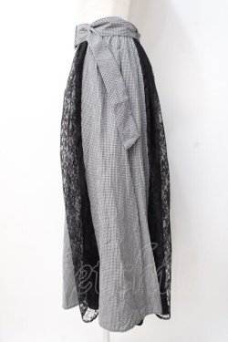 画像2: axes femme / レース切替スカート  黒 Y-25-07-21-117-AX-SK-SZ-ZY