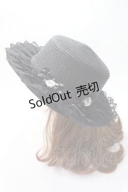 画像2: axes femme / 巻きバラレースカンカン帽  黒 Y-25-07-21-016-AX-AC-AS-ZY