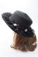 画像2: axes femme / 巻きバラレースカンカン帽  黒 Y-25-07-21-016-AX-AC-AS-ZY (2)