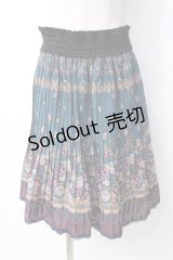 axes femme / プリントプリーツスカート  グリーン Y-25-07-21-121-AX-SK-SZ-ZY