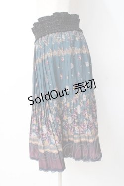 画像2: axes femme / プリントプリーツスカート  グリーン Y-25-07-21-121-AX-SK-SZ-ZY