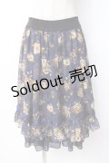 axes femme / ローズプリントスカート  紺 Y-25-07-21-123-AX-SK-SZ-ZY
