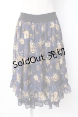 axes femme / ローズプリントスカート  紺 Y-25-07-21-123-AX-SK-SZ-ZY