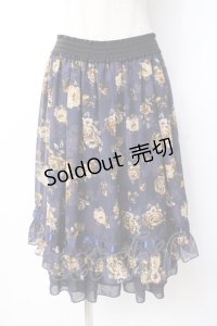 axes femme / ローズプリントスカート  紺 Y-25-07-21-123-AX-SK-SZ-ZY