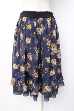 画像3: axes femme / ローズプリントスカート  紺 Y-25-07-21-123-AX-SK-SZ-ZY