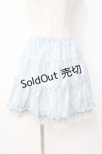 axes femme / シャドーチェックペチ的ミニスカート M サックス Y-25-07-21-129-AX-SK-SZ-ZI
