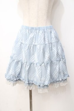 画像1: axes femme / シャドーチェックペチ的ミニスカート M サックス Y-25-07-21-129-AX-SK-SZ-ZY