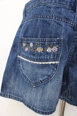 画像4: axes femme / バラ刺繍デニムショートパンツ L インディゴ Y-25-07-21-131-AX-PA-SZ-ZY