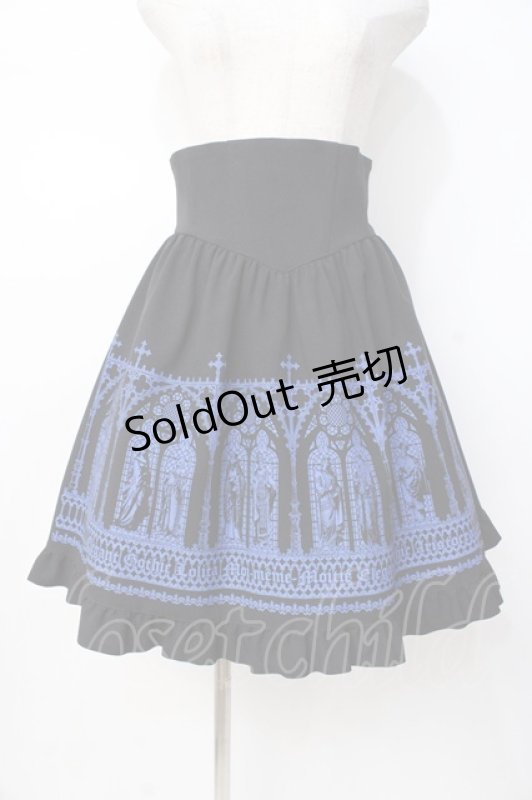 画像1: Moi-meme-Moitie / ホーリーステンドグラスプリントスカート 2 ブラック×ブルー Y-25-07-21-136-MO-SK-SZ-ZY (1)