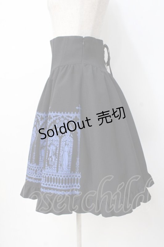 画像2: Moi-meme-Moitie / ホーリーステンドグラスプリントスカート 2 ブラック×ブルー Y-25-07-21-136-MO-SK-SZ-ZY (2)