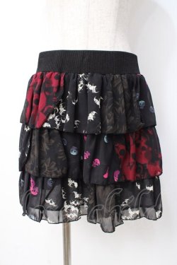 画像1: Hysteric / スカル×コウモリティアードスカート F 黒 Y-25-07-21-139-PU-SK-SZ-ZY