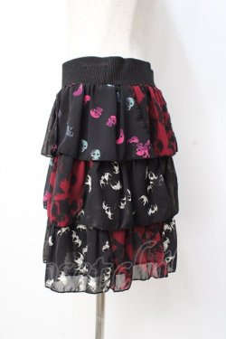 画像2: Hysteric / スカル×コウモリティアードスカート F 黒 Y-25-07-21-139-PU-SK-SZ-ZY