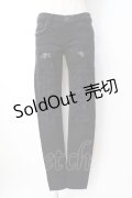 HYSTERIC GLAMOUR / ダメージレーススタッズパンツ XS 黒 Y-25-07-21-140-PU-PA-SZ-ZY