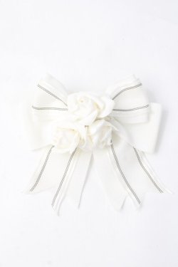 画像1: BABY,THE STARS SHINE BRIGHT / 薔薇咲く夜のリボンバレッタ  白 Y-25-07-21-003-BA-AC-SZ-ZY