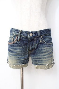 画像1: HYSTERIC GLAMOUR / スタッズデニムショートパンツ XS インディゴ Y-25-07-21-141-PU-PA-SZ-ZY