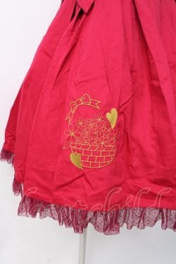 画像4: metamorphose / CL フラワーバスケット刺繍スカート  赤 Y-25-07-21-144-ME-SK-SZ-ZY