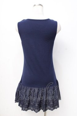 画像3: axes femme / 裾レースタンクトップ  紺 Y-25-07-21-021-AX-TO-AS-ZY