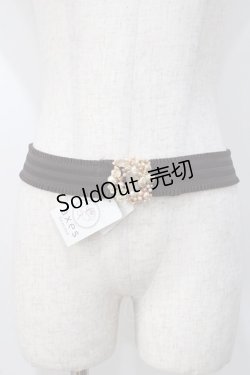 画像1: axes femme / リース風パールゴムベルト  ゴールド Y-25-07-21-004-AX-ZA-SZ-ZY