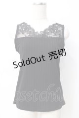 axes femme / 繊細レースタンク  黒 Y-25-07-21-022-AX-TO-AS-ZY