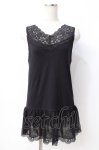 画像1: axes femme / スカラップレースロングタンク  黒 Y-25-07-21-023-AX-TO-AS-ZT014 (1)