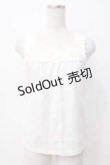 axes femme / シフォンバラ×パールタンク  白 Y-25-07-21-024-AX-TO-AS-ZY
