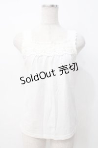 axes femme / シフォンバラ×パールタンク  白 Y-25-07-21-024-AX-TO-AS-ZY