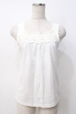 画像1: axes femme / シフォンバラ×パールタンク  白 Y-25-07-21-024-AX-TO-AS-ZY